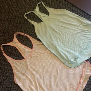 Lululemon Striped Scallop-edge Loose Fitting Tanks